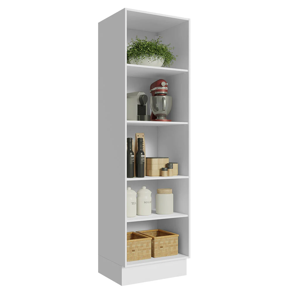 Paneleiro 100% MDF 60 cm com Nichos Abertos para Cozinha Madesa Acordes Branco - Image 6