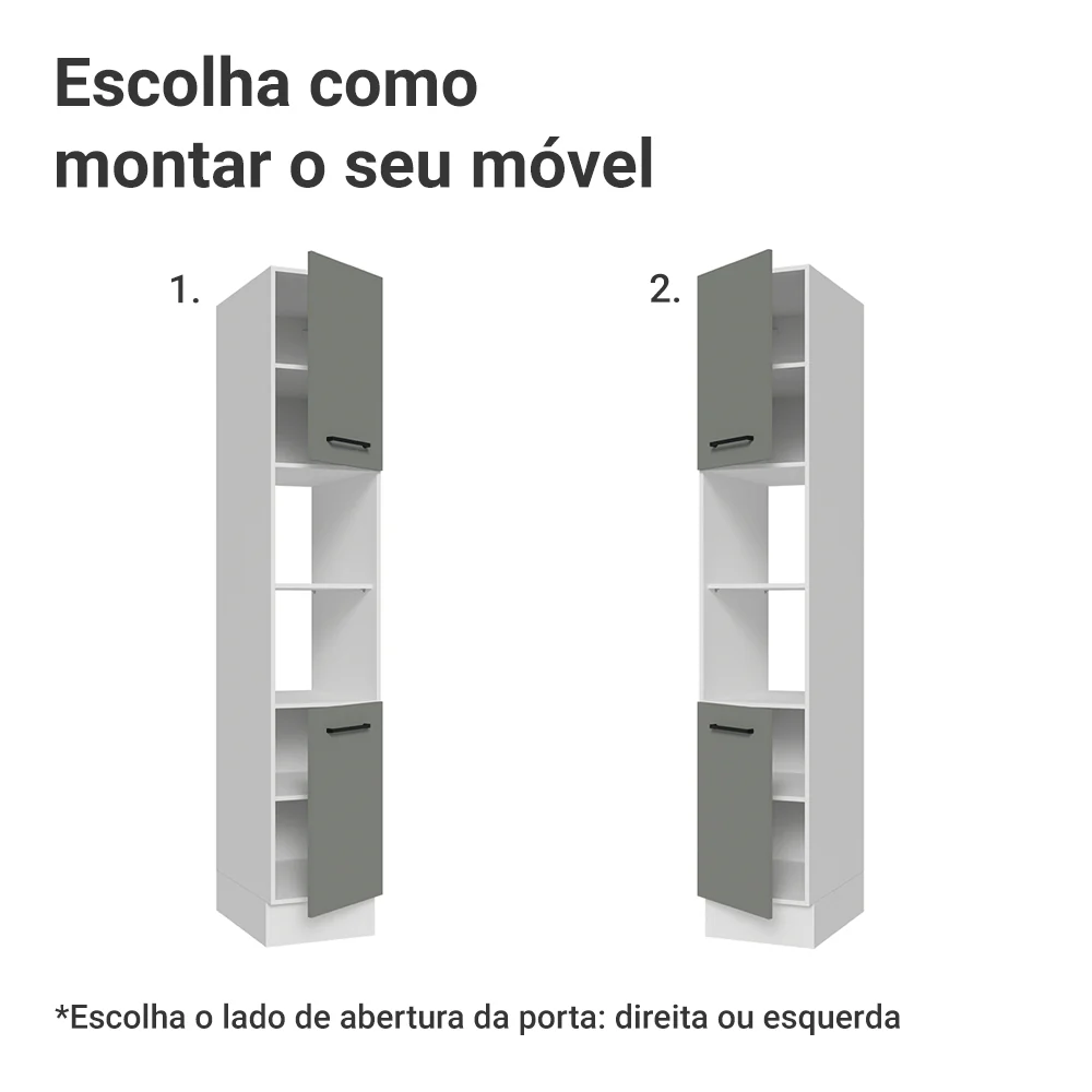 Paneleiro 40 x 60 cm 2 Portas e 2 Nichos Branco/Cinza Agata Madesa - Image 4