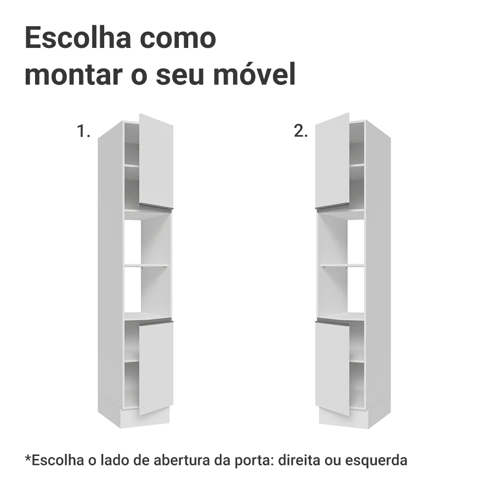 Paneleiro 40 x 60 cm 2 Portas e 2 Nichos Branco Glamy Madesa - Image 4