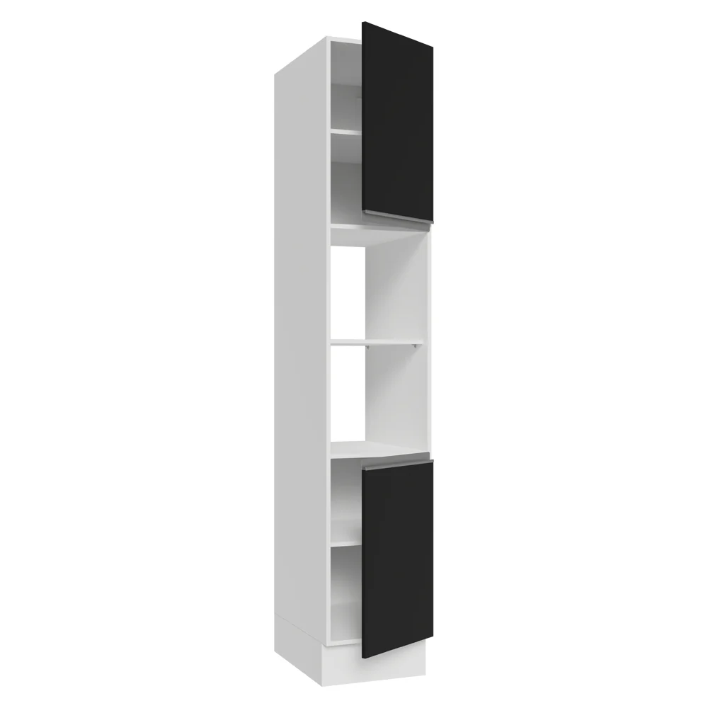 Paneleiro 40 x 60 cm 2 Portas e 2 Nichos Branco/Preto Glamy Madesa - Image 6