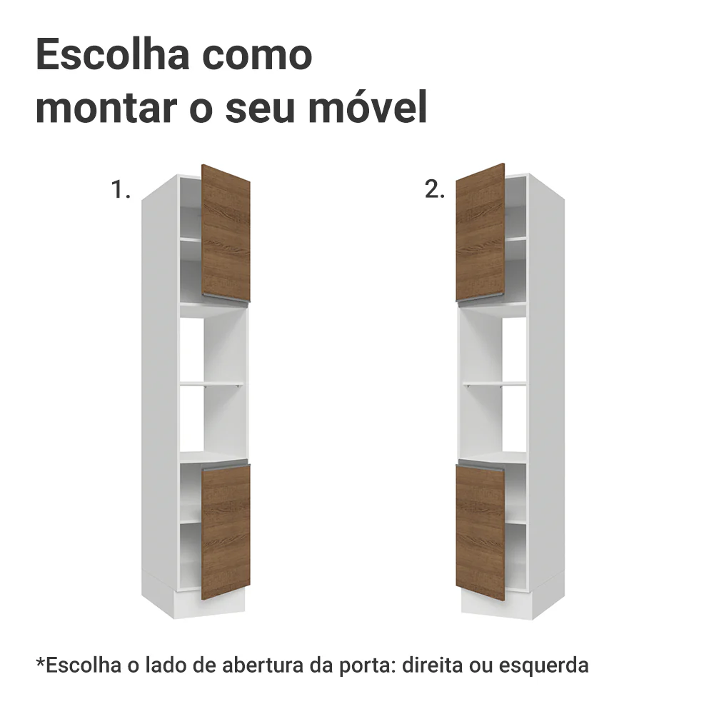 Paneleiro 40 x 60 cm 2 Portas e 2 Nichos Branco/Rustic Glamy Madesa - Image 4