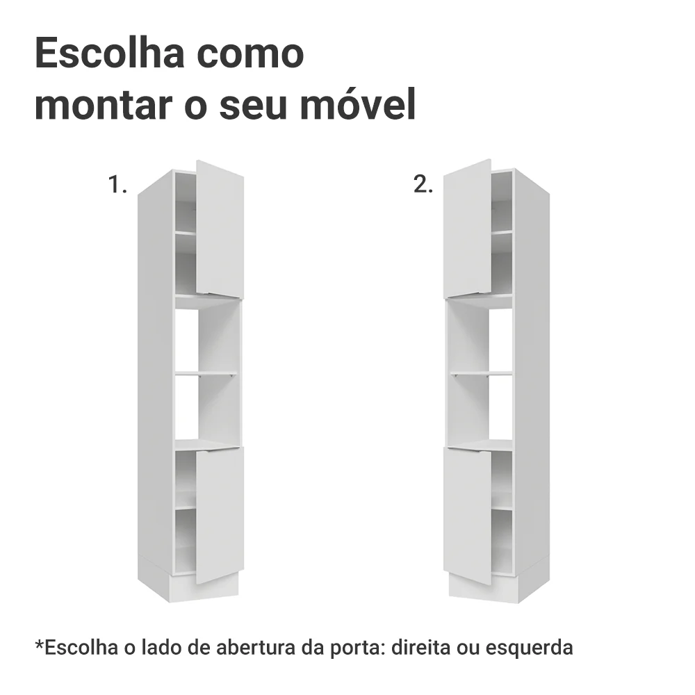 Paneleiro 40 x 60 cm 2 Portas e 2 Nichos Branco Stella Madesa - Image 4