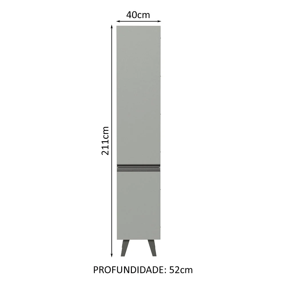 Paneleiro 40 cm 2 Portas Cinza Nice Madesa - Image 2