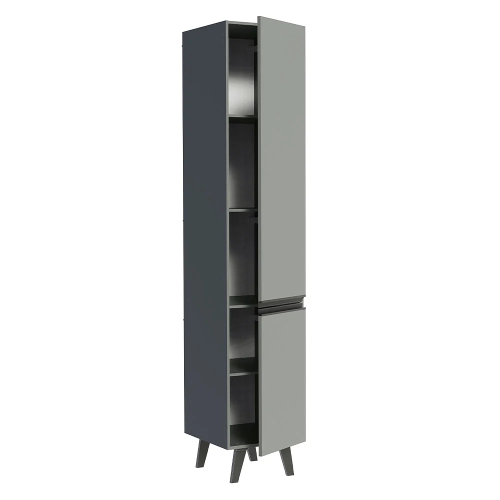 Paneleiro 40 cm 2 Portas Cinza Nice Madesa - Image 7