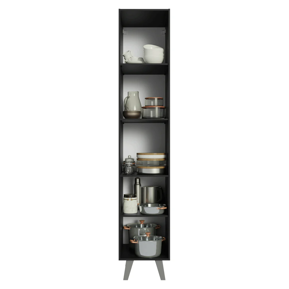 Paneleiro 40 cm 2 Portas Com Pés Preto Nice Madesa - Image 11