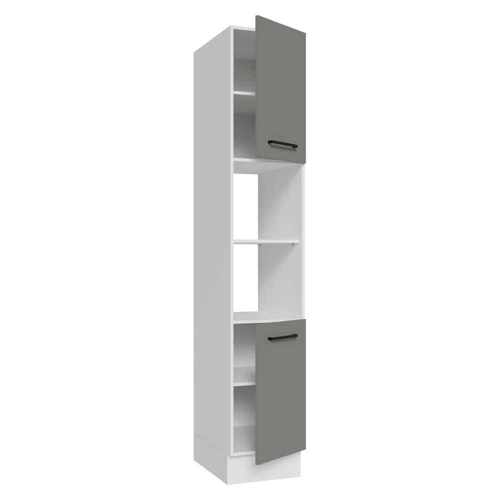 Paneleiro 40 cm 2 Portas e 2 Nichos Branco/Cinza Agata Madesa - Image 6
