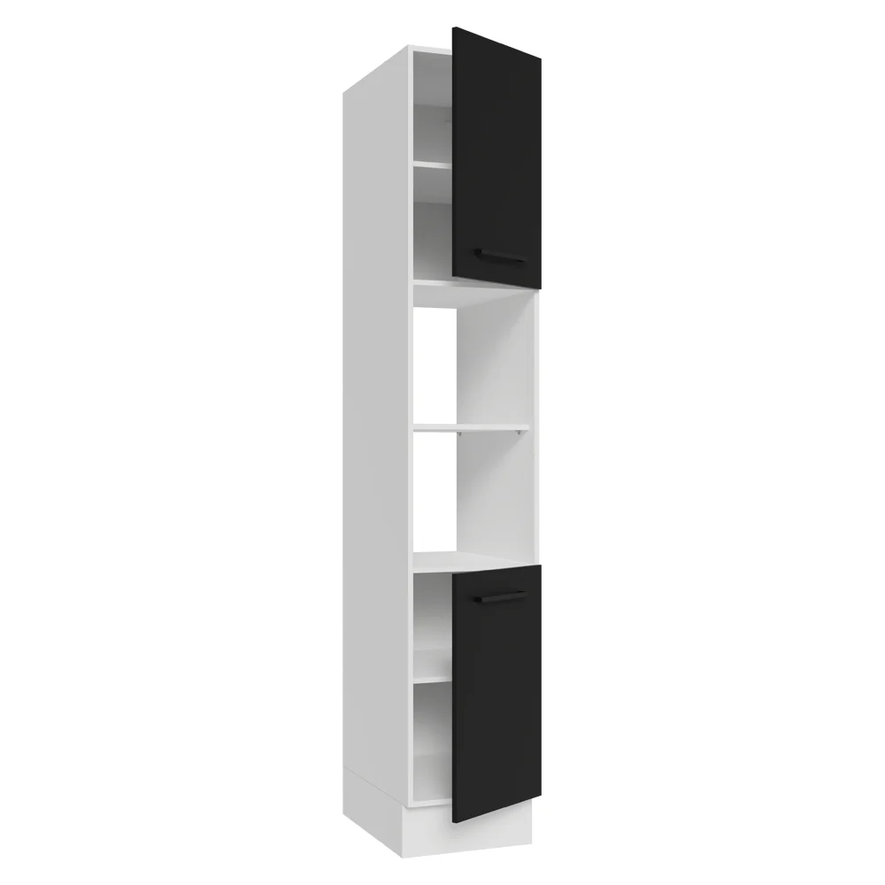 Paneleiro 40 cm 2 Portas e 2 Nichos Branco/Preto Agata Madesa - Image 6