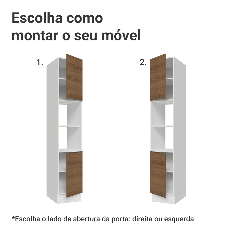 Paneleiro 40 cm 2 Portas e 2 Nichos Branco/Rustic Stella Madesa - Image 4