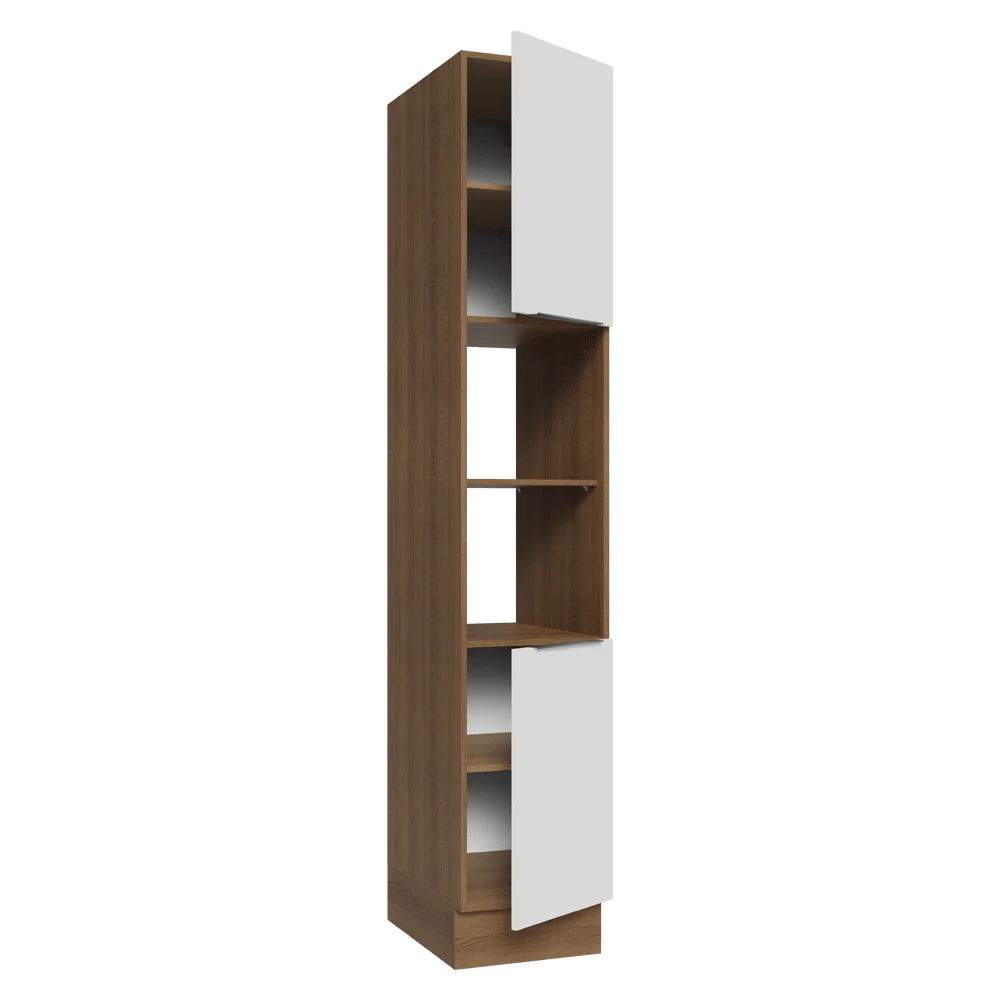 Paneleiro 40 cm 2 Portas e 2 Nichos Rustic/Branco Stella Madesa - Image 6