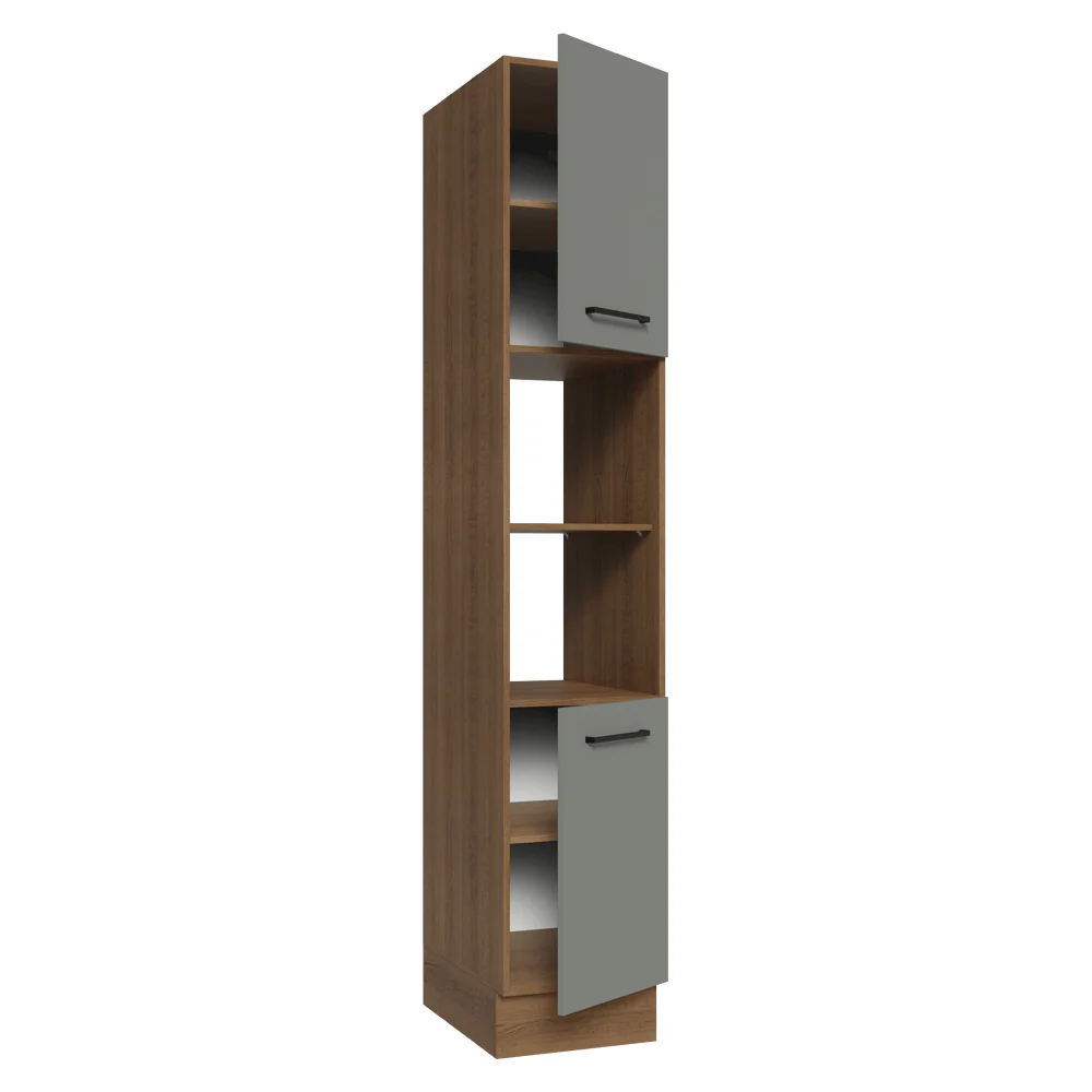 Paneleiro 40 cm 2 Portas e 2 Nichos Rustic/Cinza Agata Madesa - Image 6
