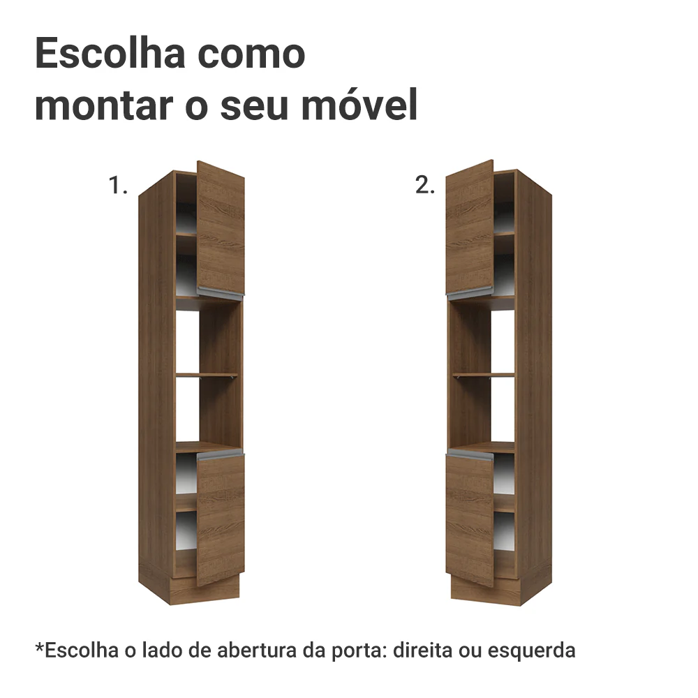 Paneleiro 40 cm 2 Portas e 2 Nichos Rustic Glamy Madesa - Image 4