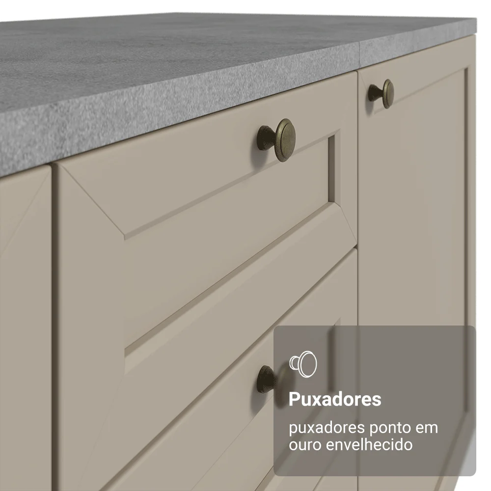 Paneleiro 40 x 60 cm 2 Portas e 2 Nichos Branco/Crema Vik Madesa - Image 7
