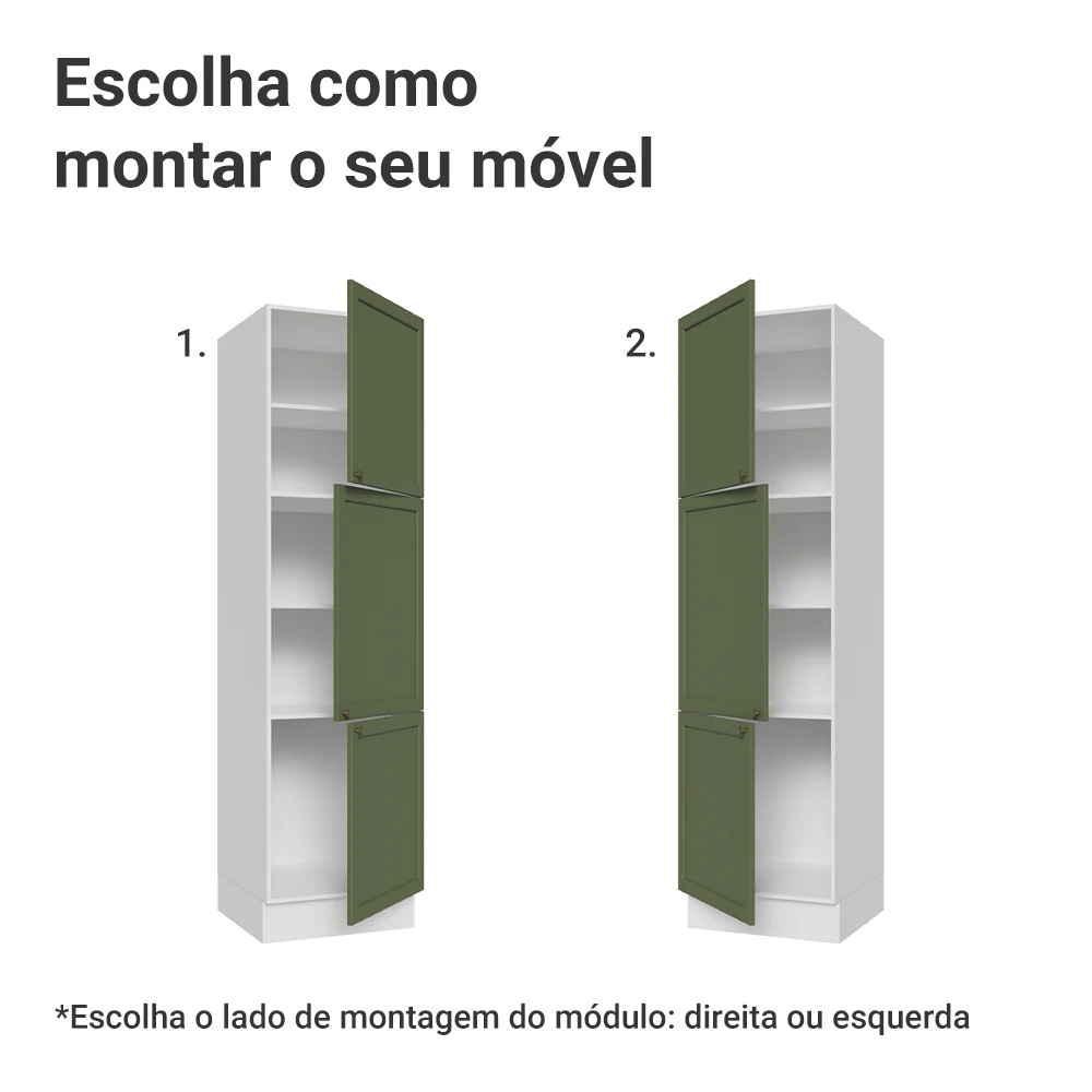 Paneleiro 60 x 60 cm 3 Portas Branco/Verde Vik Madesa - Image 4