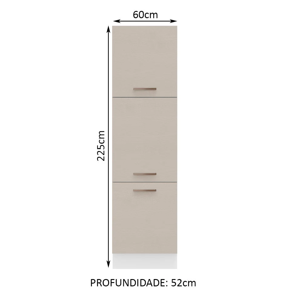 Paneleiro 60 cm 3 Portas Branco/Crema Agata Madesa - Image 2