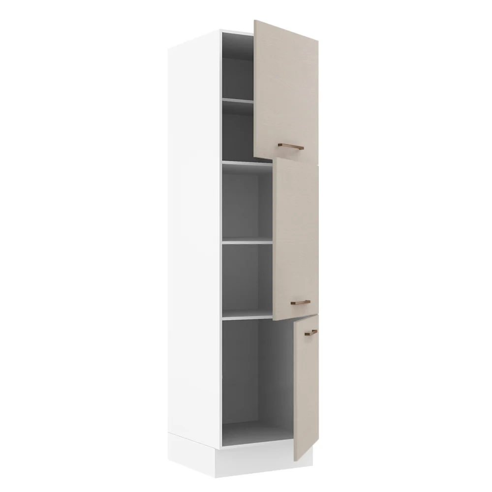 Paneleiro 60 cm 3 Portas Branco/Crema Agata Madesa - Image 4