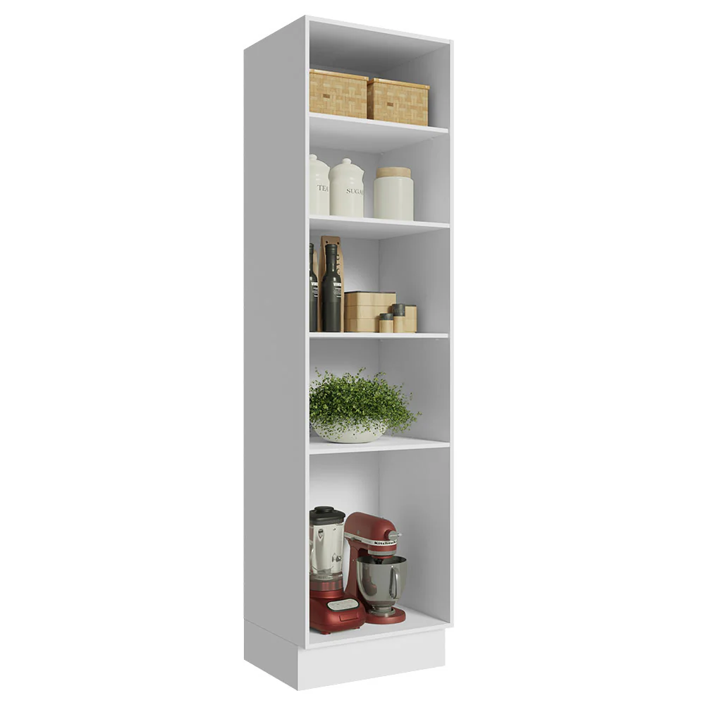 Paneleiro 60 cm com Nichos Abertos para Cozinha Madesa Glamy, Agata, Stella Branco - Image 6