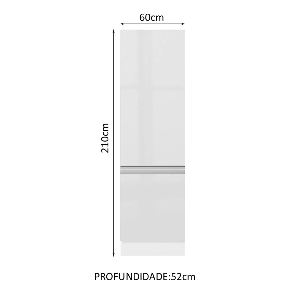 Paneleiro Madesa Acordes 100% MDF 60 cm 2 Portas Branco Brilho - Image 2