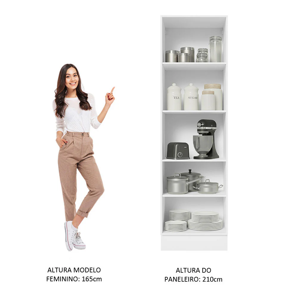 Paneleiro Madesa Acordes 100% MDF 60 cm 2 Portas Branco Brilho - Image 5