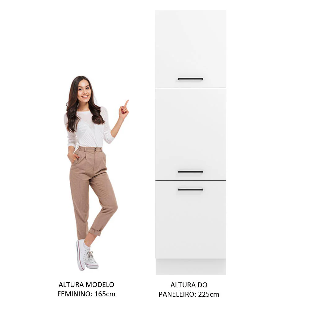 Paneleiro Madesa Agata 60 cm 3 Portas Branco - Image 5