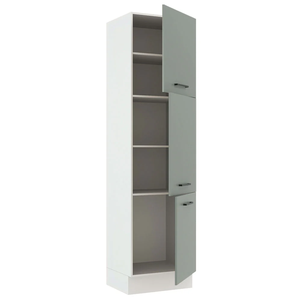 Paneleiro Madesa Agata 60 cm 3 Portas Branco/Cinza - Image 4