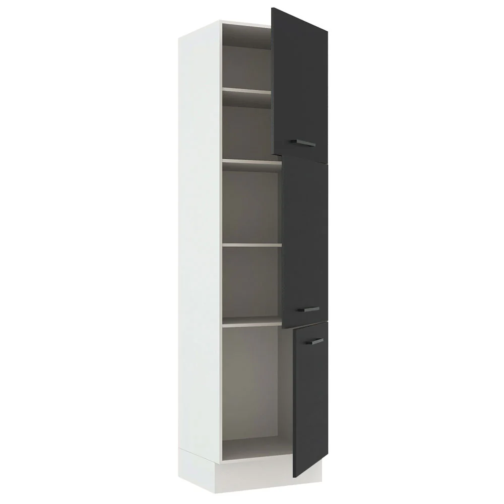 Paneleiro Madesa Agata 60 cm 3 Portas Branco/Preto - Image 4