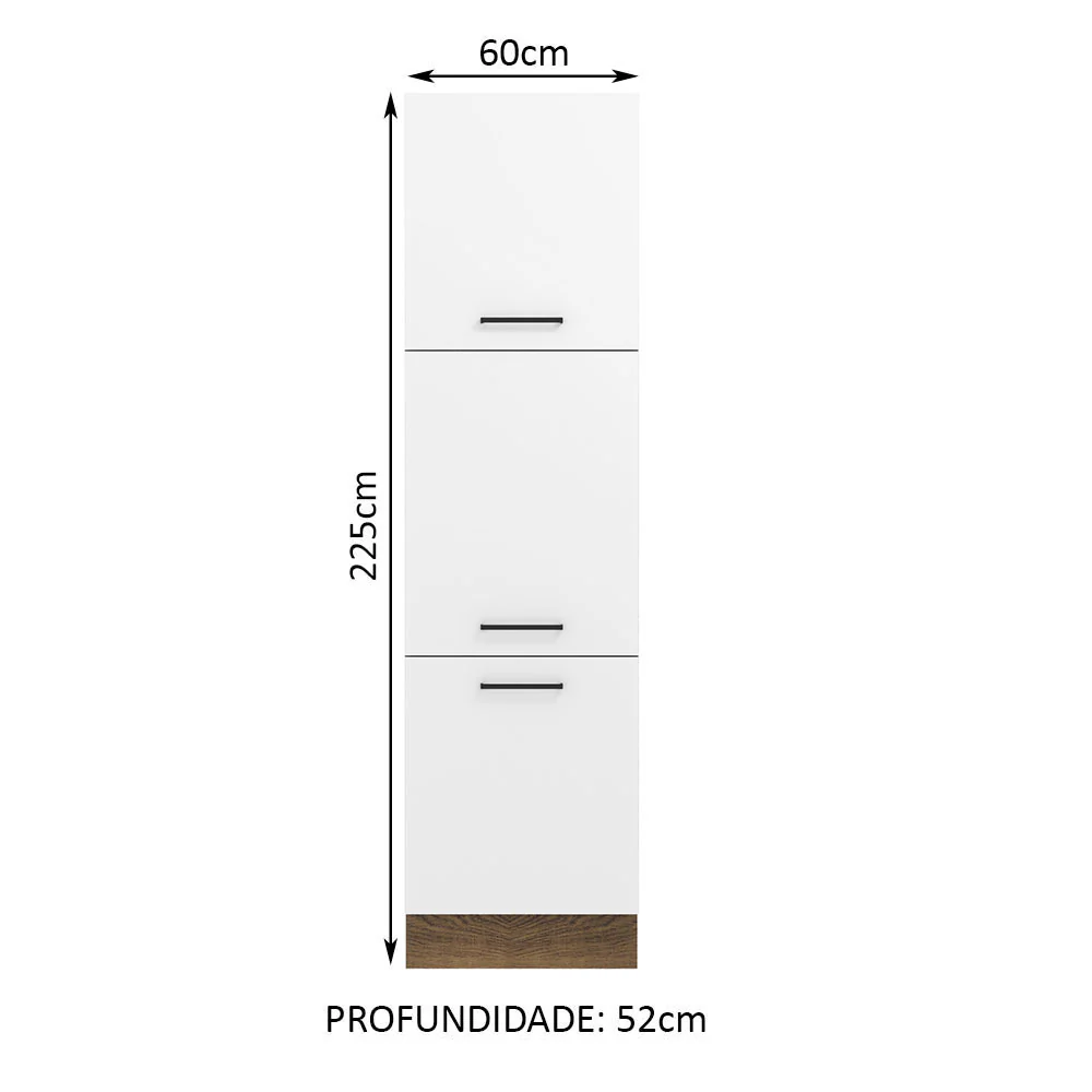 Paneleiro Madesa Agata 60 cm 3 Portas Rustic/Branco - Image 2