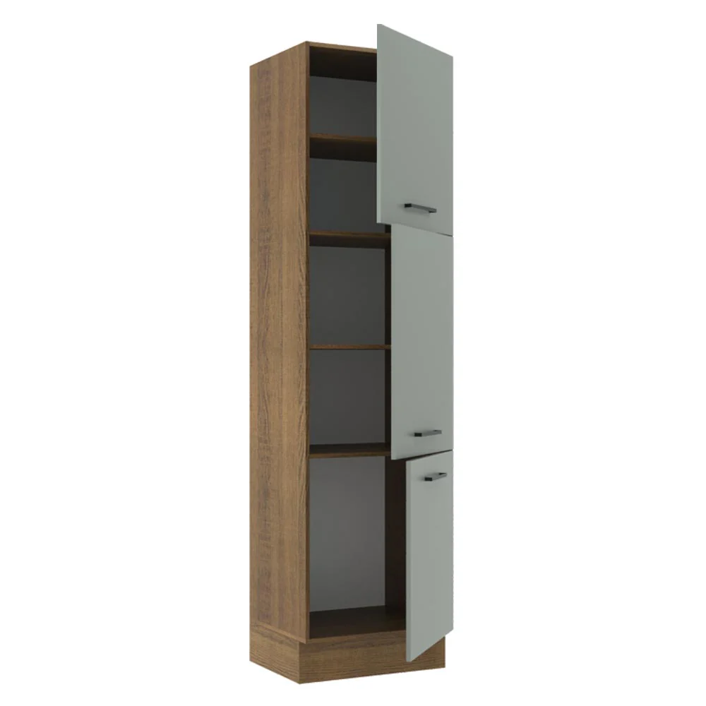 Paneleiro Madesa Agata 60 x 60 cm 3 Portas Rustic/Cinza - Image 4