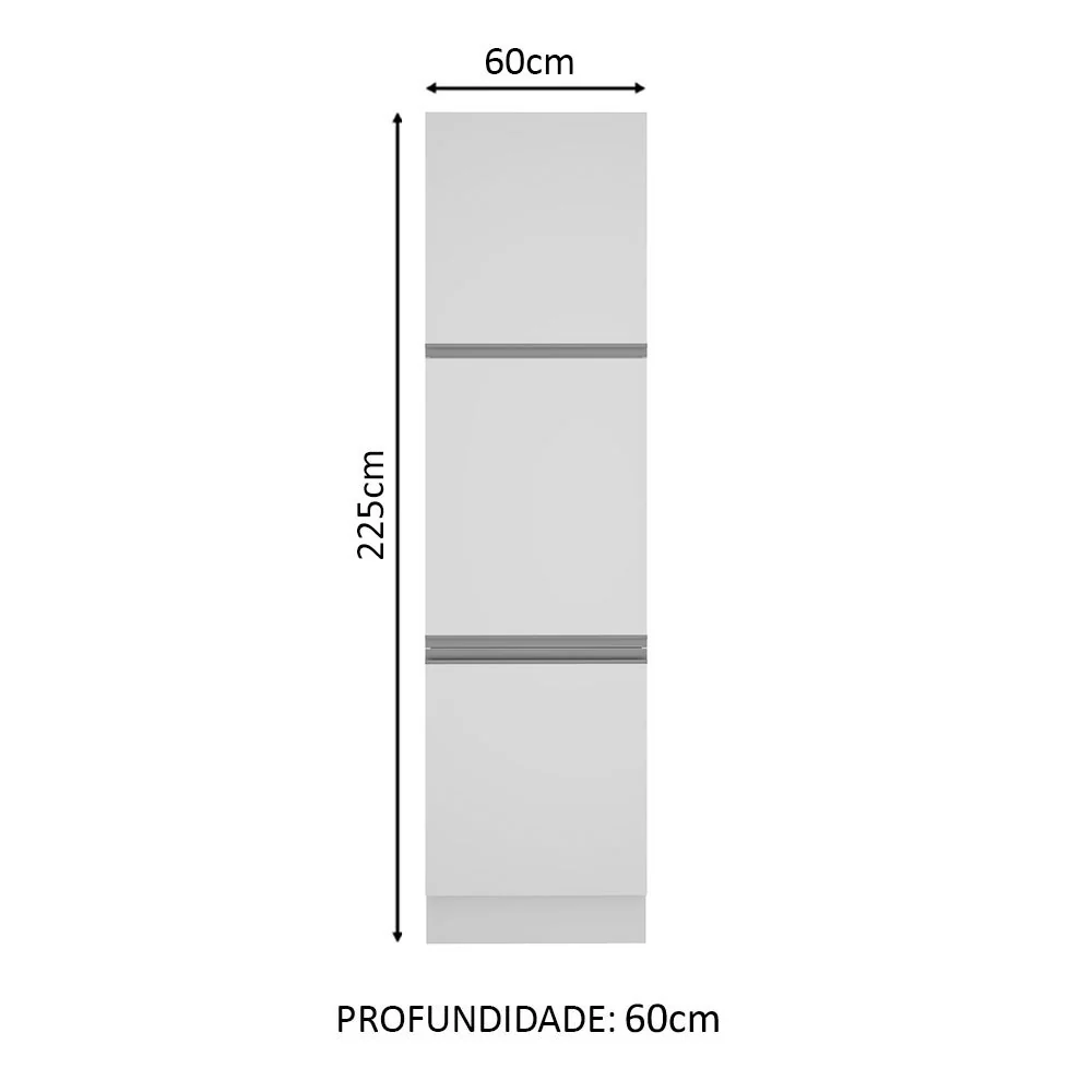 Paneleiro Madesa Glamy 60 x 60 cm 3 Portas Branco - Image 2