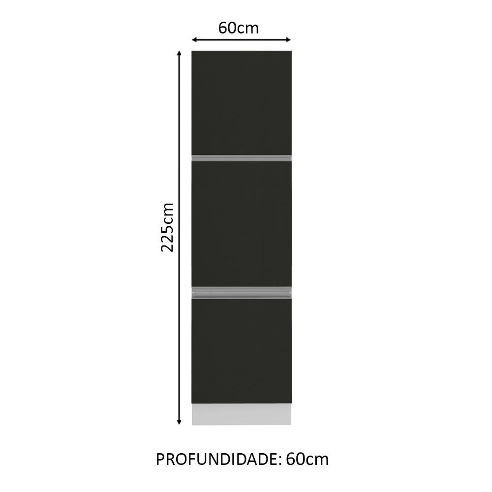 Paneleiro Madesa Glamy 60 x 60 cm 3 Portas Branco/Preto - Image 2