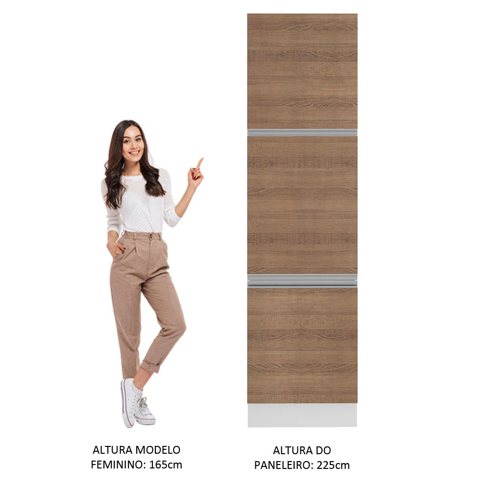Paneleiro Madesa Glamy 60 x 60 cm 3 Portas Branco/Rustic - Image 5