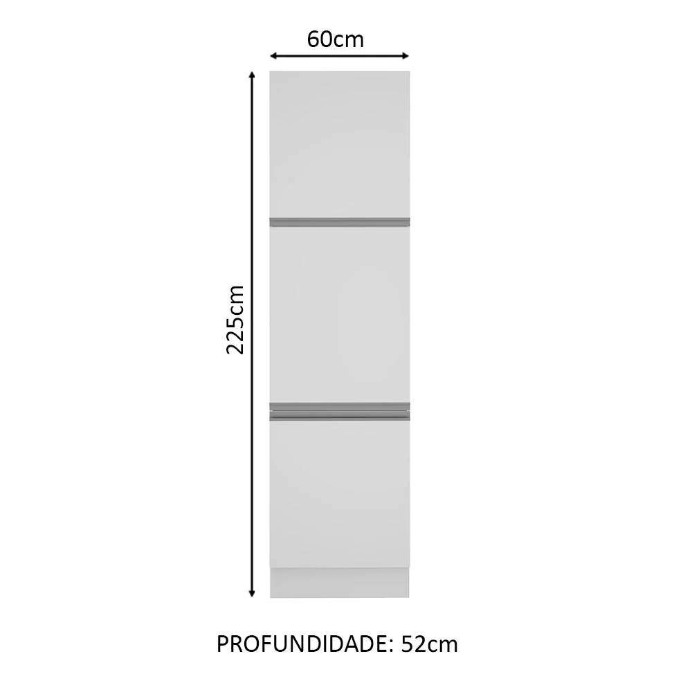 Paneleiro Madesa Glamy 60 cm 3 Portas Branco - Image 2