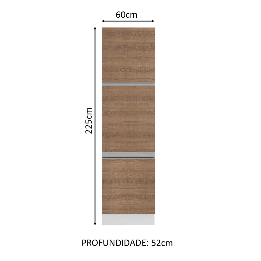 Paneleiro Madesa Glamy 60 cm 3 Portas Branco/Rustic - Image 2