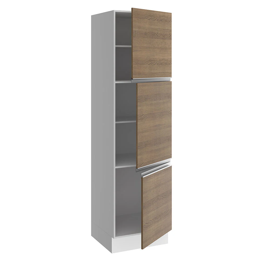 Paneleiro Madesa Glamy 60 cm 3 Portas Branco/Rustic - Image 4