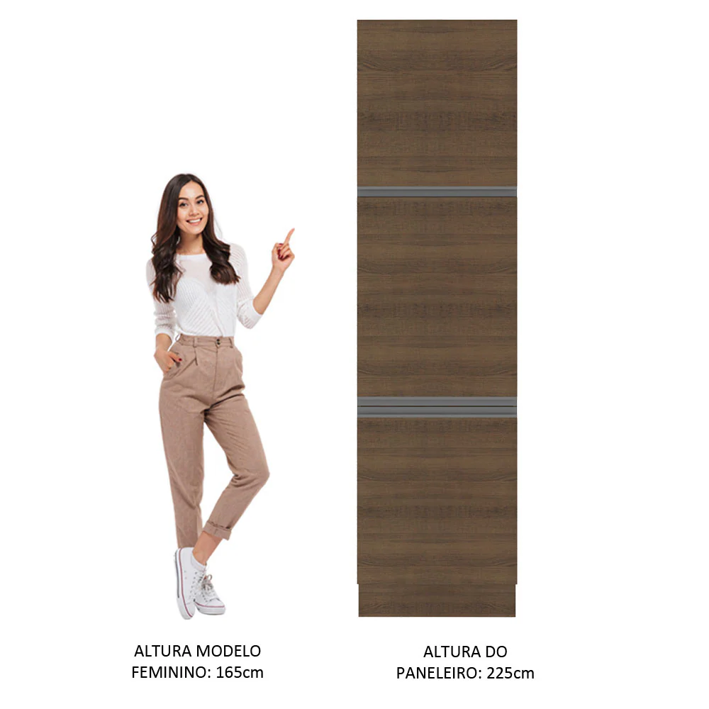 Paneleiro Madesa Glamy 60 cm 3 Portas Rustic - Image 5