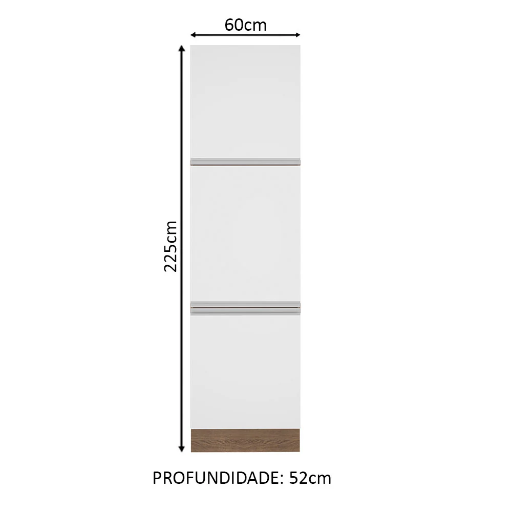 Paneleiro Madesa Glamy 60 cm 3 Portas Rustic/Branco - Image 2