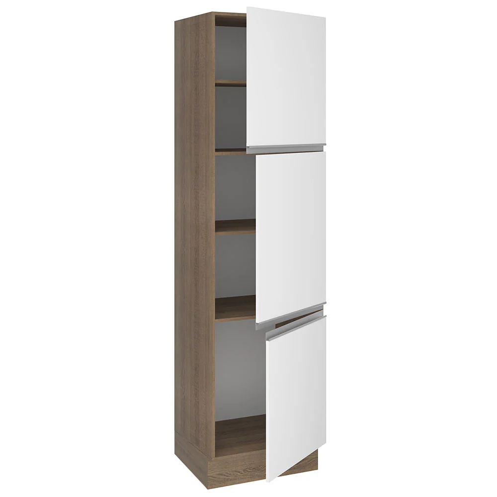 Paneleiro Madesa Glamy 60 cm 3 Portas Rustic/Branco - Image 4