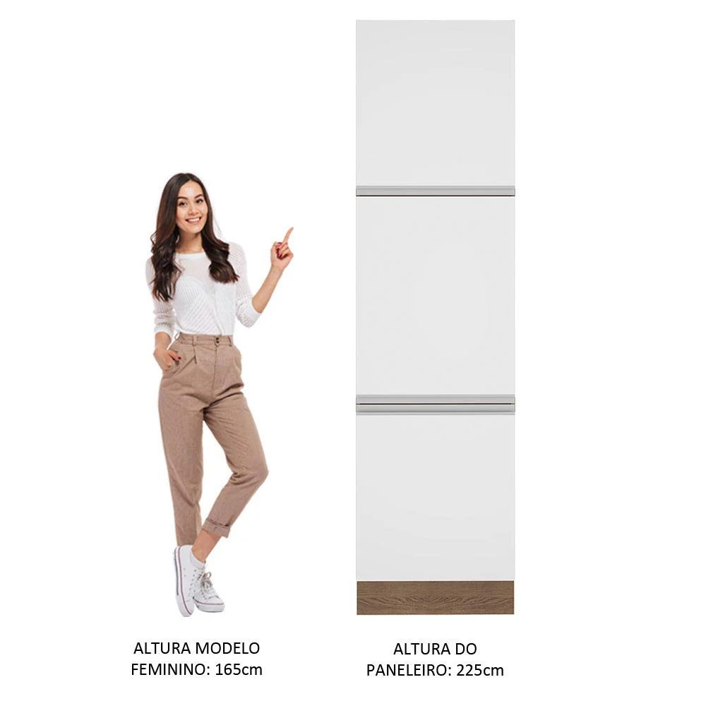 Paneleiro Madesa Glamy 60 x 60 cm 3 Portas Rustic/Branco - Image 5