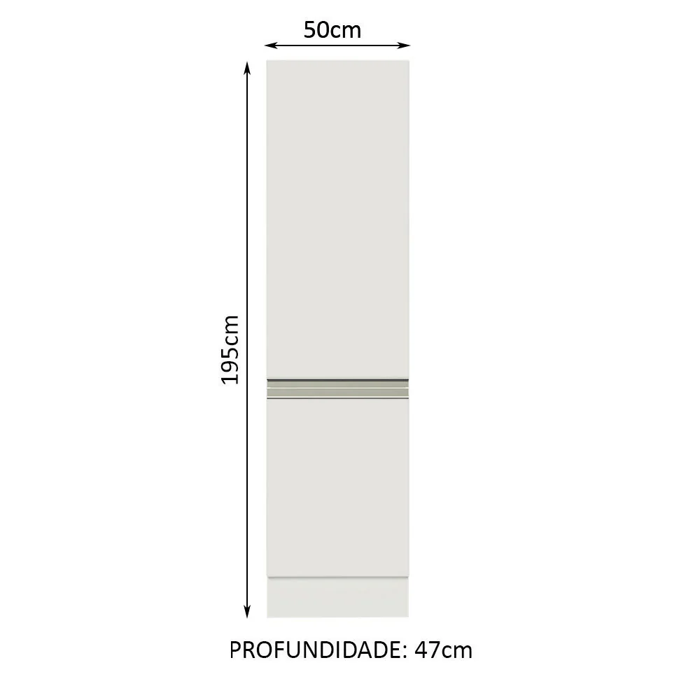 Paneleiro 100% MDF 2 Portas Branco Smart Madesa - Image 3