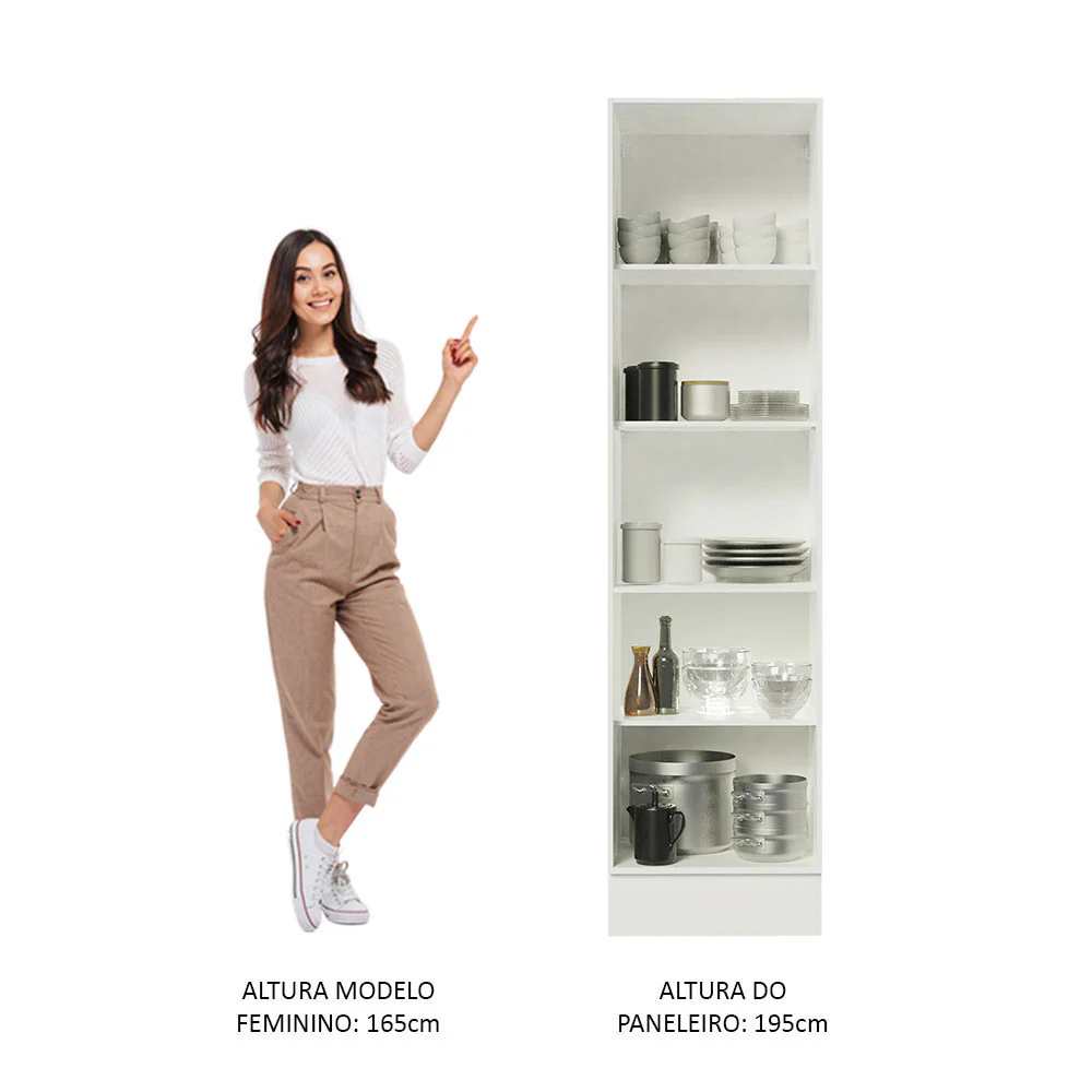 Paneleiro 100% MDF 2 Portas Branco Smart Madesa - Image 6
