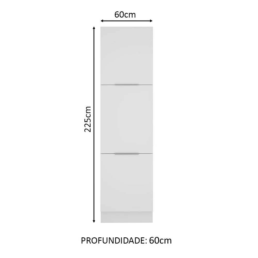 Paneleiro Madesa Stella 60 x 60 cm 3 Portas Branco - Image 2