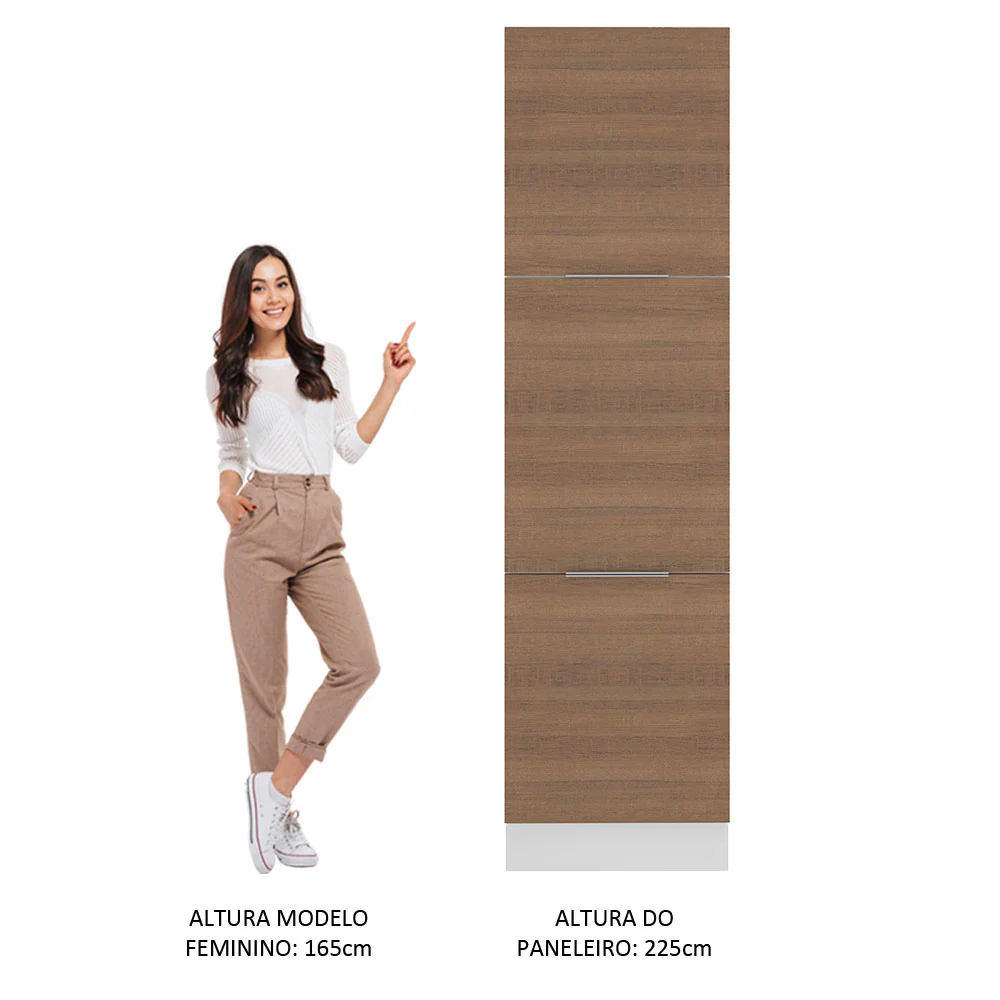 Paneleiro Madesa Stella 60 x 60 cm 3 Portas Branco/Rustic - Image 5