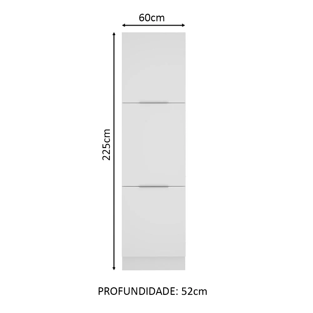 Paneleiro Madesa Stella 60 cm 3 Portas Branco - Image 2