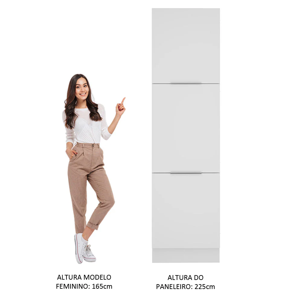 Paneleiro Madesa Stella 60 cm 3 Portas Branco - Image 5