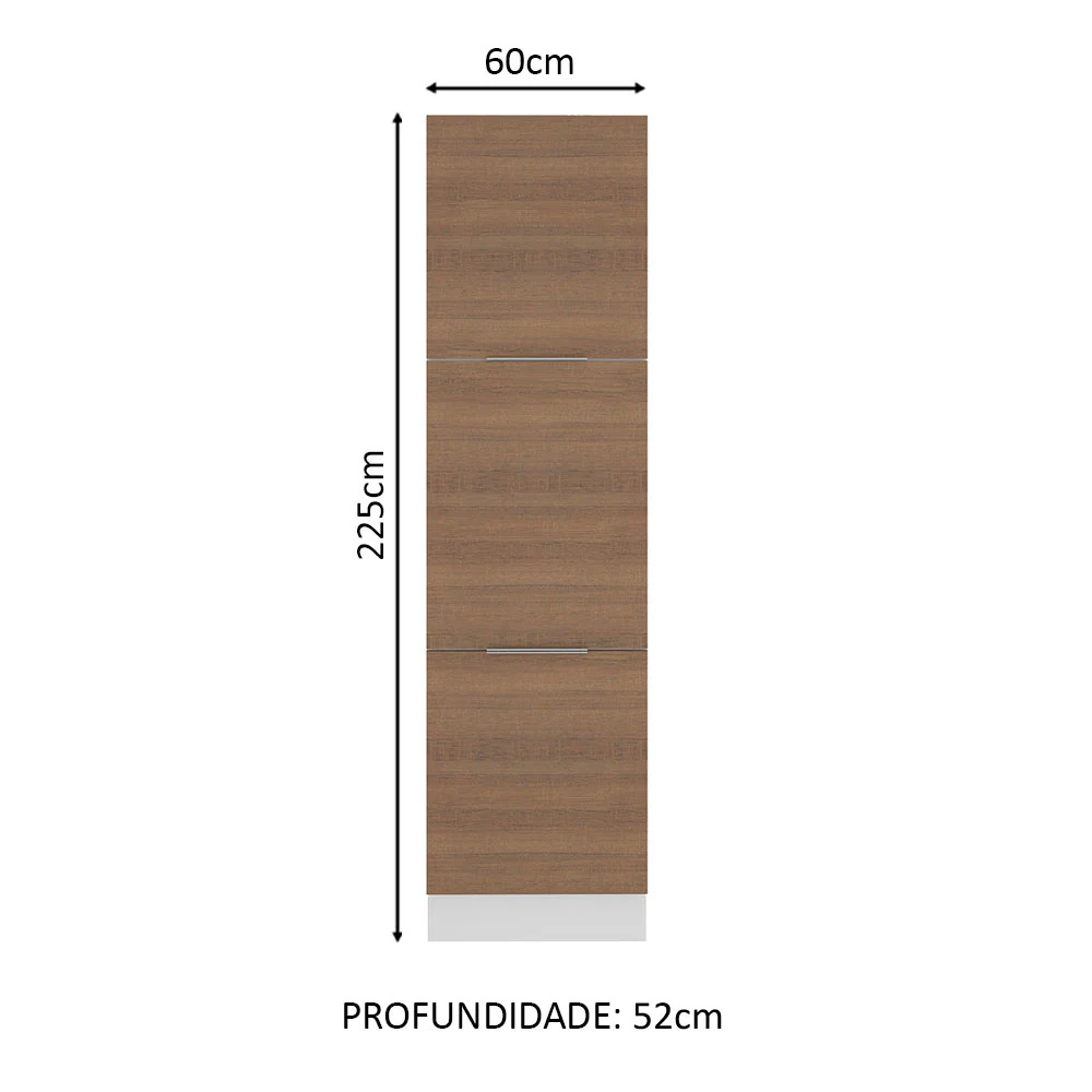 Paneleiro Madesa Stella 60 cm 3 Portas Branco/Rustic - Image 2