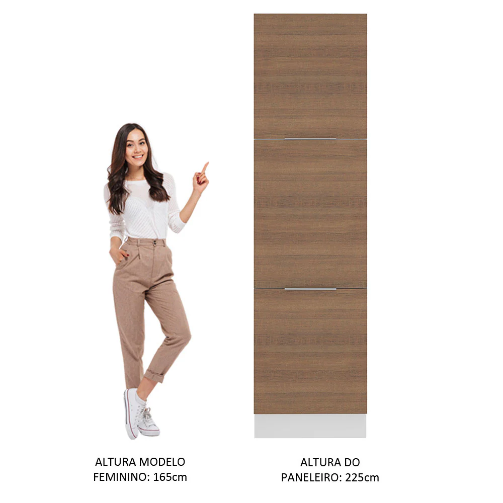 Paneleiro Madesa Stella 60 cm 3 Portas Branco/Rustic - Image 5