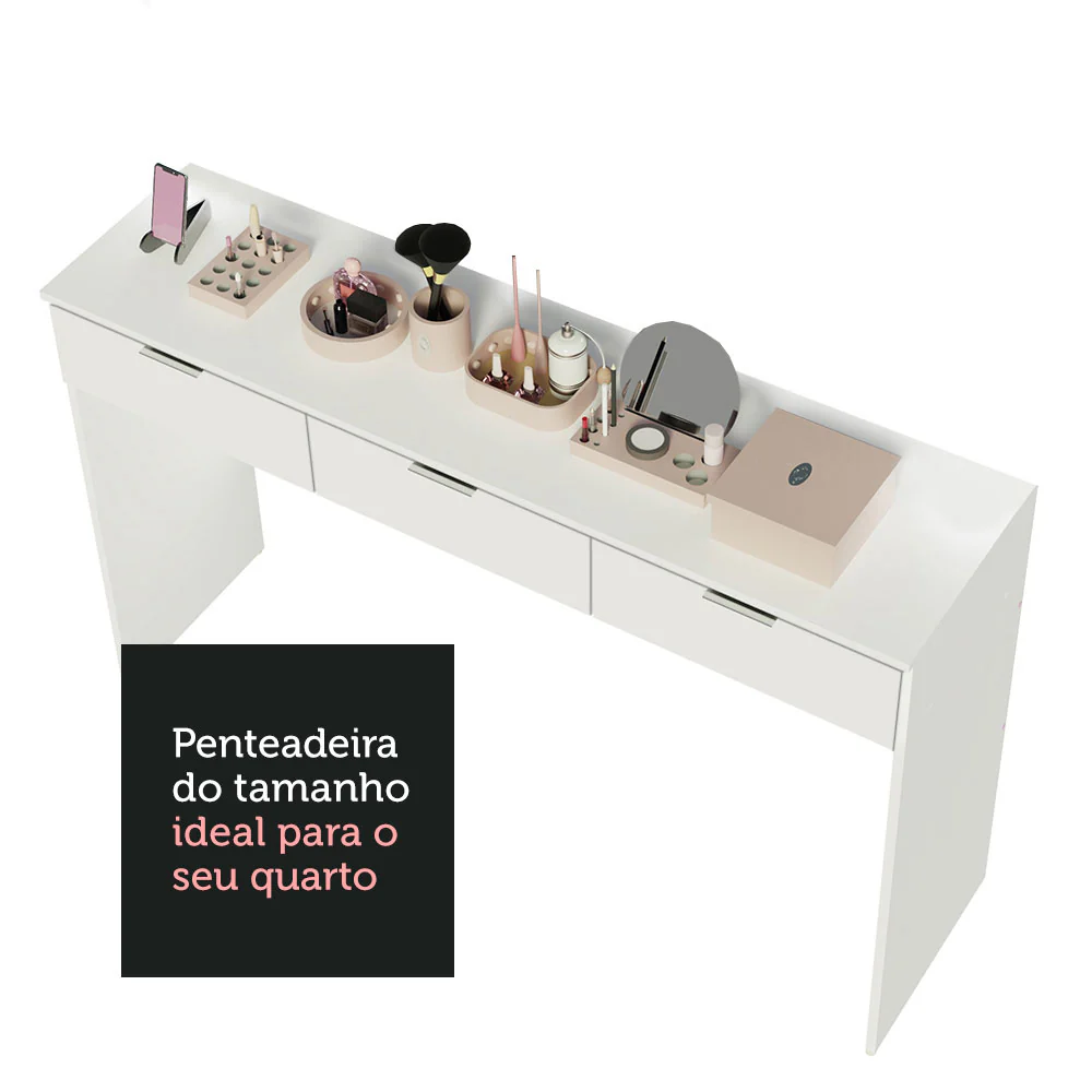 Penteadeira Madesa Camarim Carly com 3 Gavetas (Sem Painel) Branco - Image 8