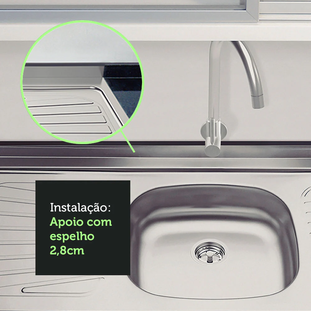 Pia de Apoio Tramontina New Raggi 40 em Aço Inox 120 x 52 cm - Image 4
