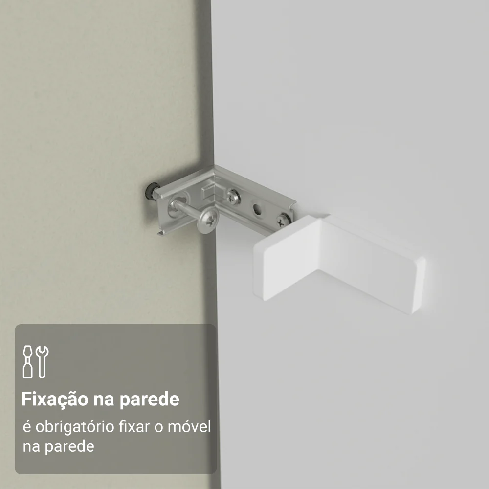 Porta-Geladeira 103 cm 1 Porta Basculante Branco/Crema Vik Madesa - Image 7