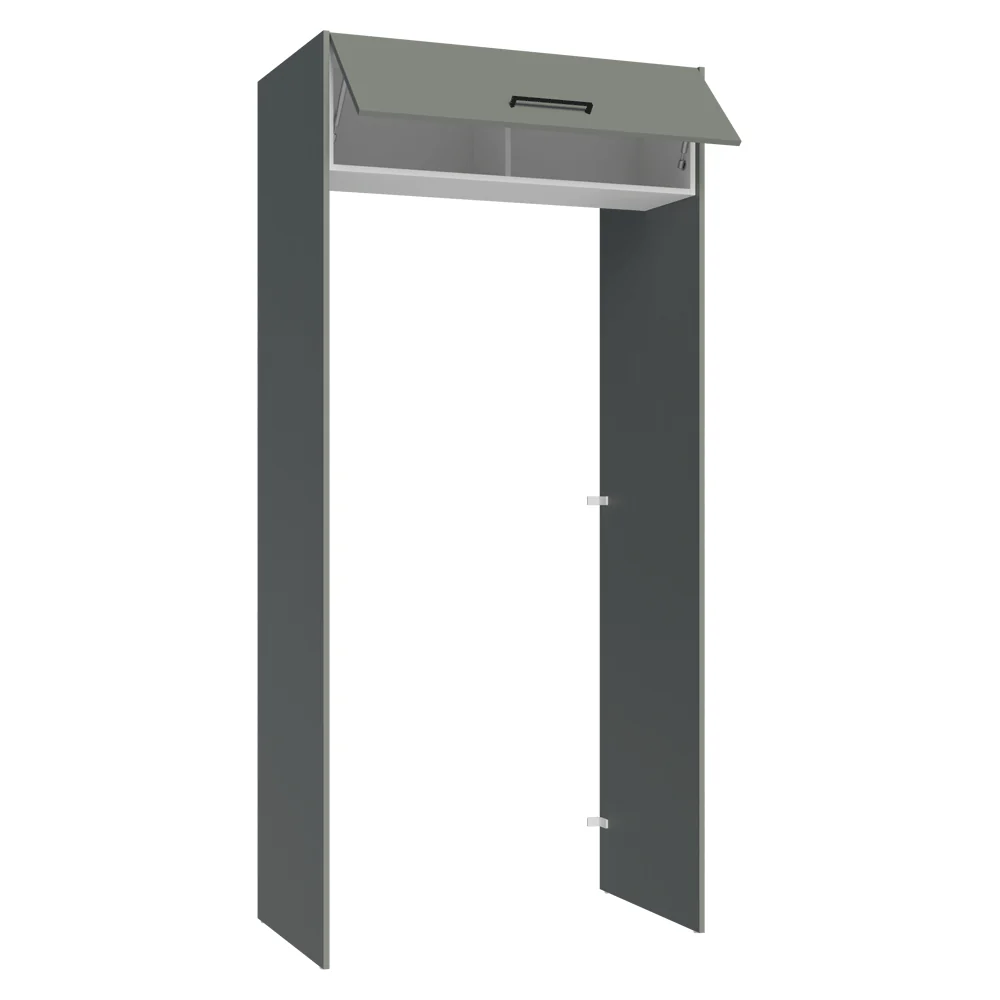 Porta-Geladeira 103 cm 1 Porta Basculante Cinza/Branco/Cinza Agata Madesa - Image 7