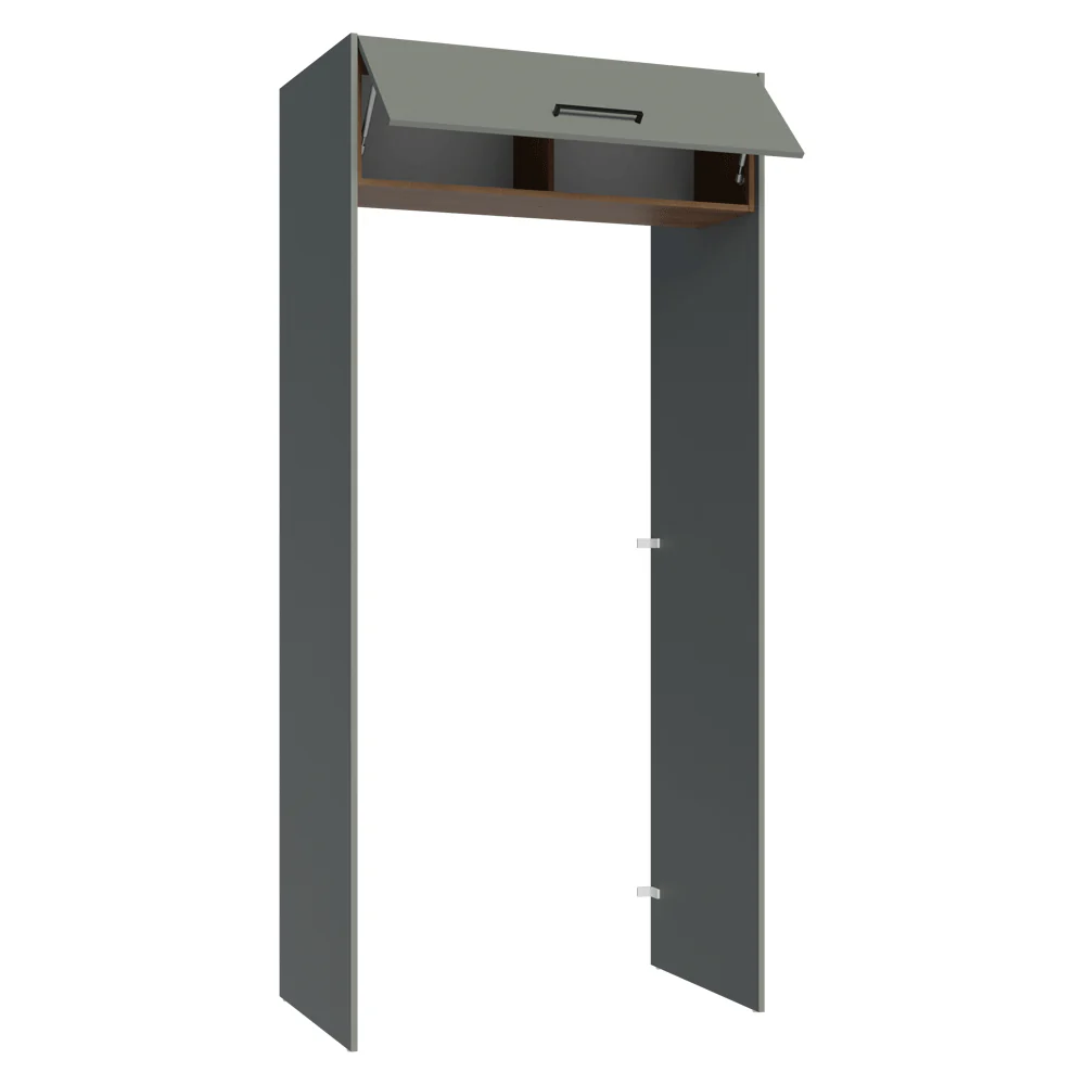 Porta-Geladeira 103 cm 1 Porta Basculante Cinza/Rustic/Cinza Agata Madesa - Image 7